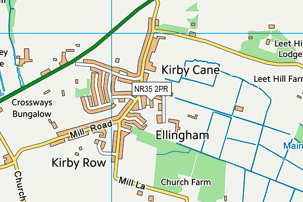 NR35 2PR map - OS VectorMap District (Ordnance Survey)