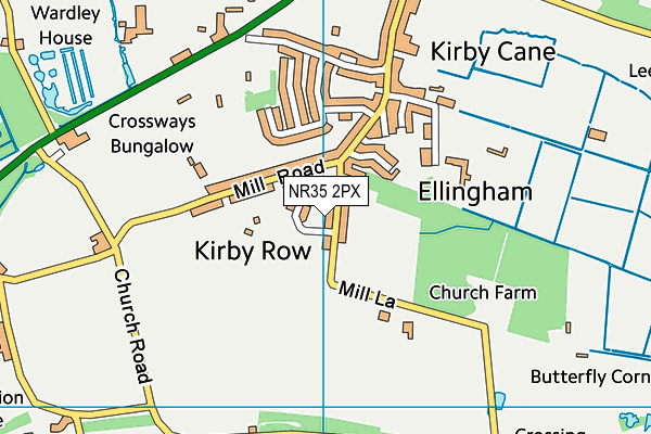 NR35 2PX map - OS VectorMap District (Ordnance Survey)