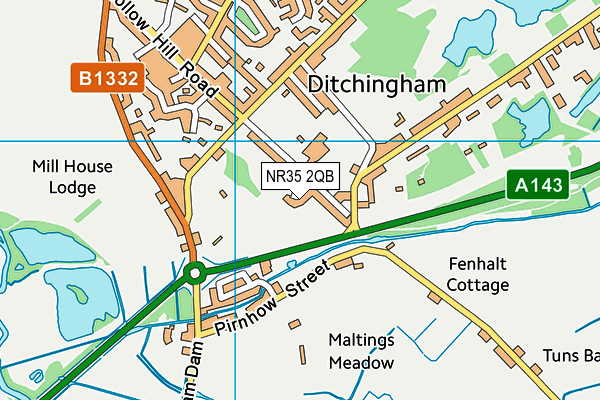 NR35 2QB map - OS VectorMap District (Ordnance Survey)