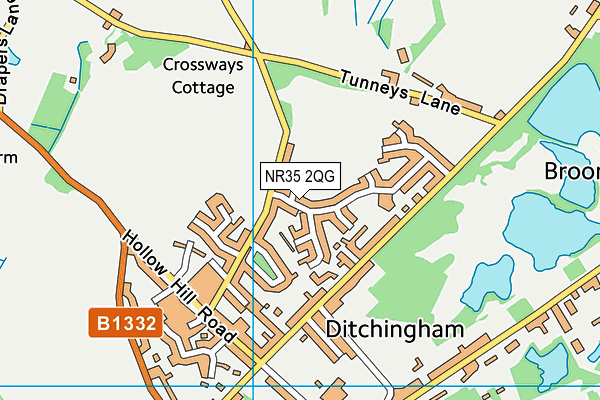 NR35 2QG map - OS VectorMap District (Ordnance Survey)