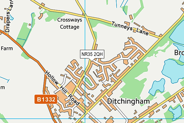 NR35 2QH map - OS VectorMap District (Ordnance Survey)