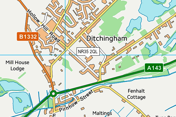 NR35 2QL map - OS VectorMap District (Ordnance Survey)