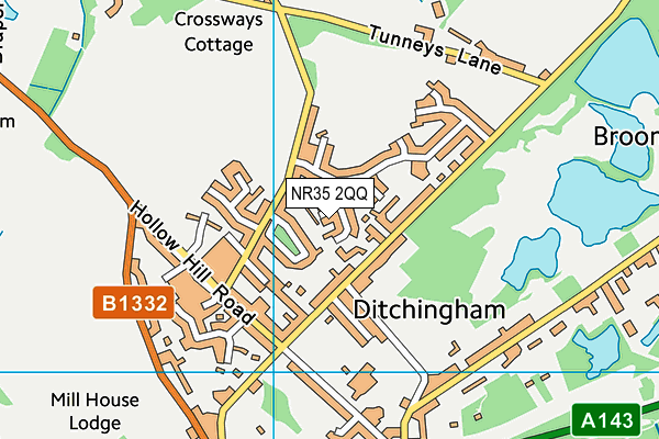 NR35 2QQ map - OS VectorMap District (Ordnance Survey)