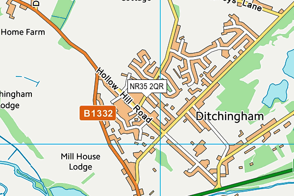 NR35 2QR map - OS VectorMap District (Ordnance Survey)