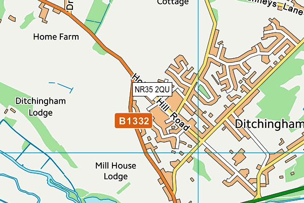 NR35 2QU map - OS VectorMap District (Ordnance Survey)