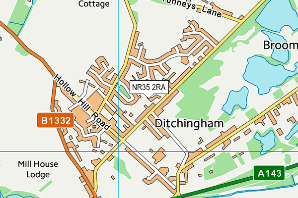 NR35 2RA map - OS VectorMap District (Ordnance Survey)