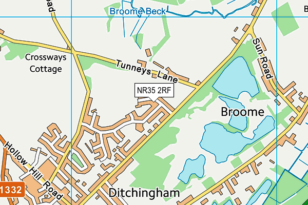 NR35 2RF map - OS VectorMap District (Ordnance Survey)