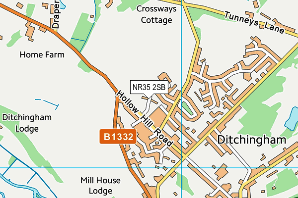 NR35 2SB map - OS VectorMap District (Ordnance Survey)