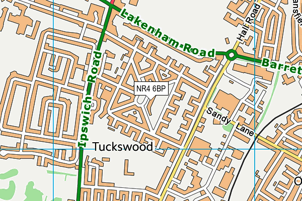 Tuckswood Academy and Nursery map (NR4 6BP) - OS VectorMap District (Ordnance Survey)