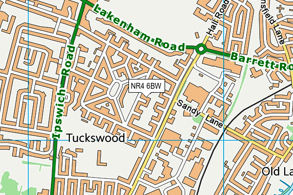 NR4 6BW map - OS VectorMap District (Ordnance Survey)