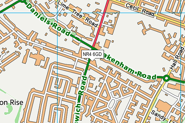 NR4 6GD map - OS VectorMap District (Ordnance Survey)