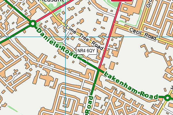 NR4 6QY map - OS VectorMap District (Ordnance Survey)