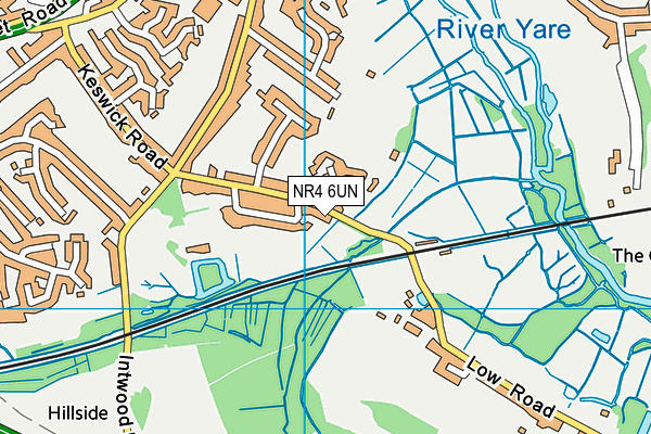 NR4 6UN map - OS VectorMap District (Ordnance Survey)
