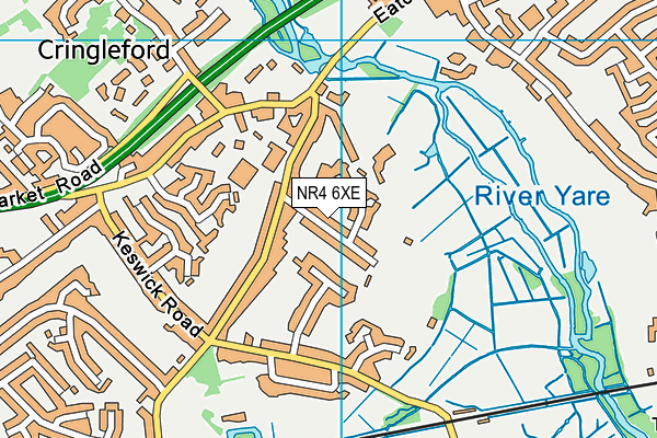 NR4 6XE map - OS VectorMap District (Ordnance Survey)