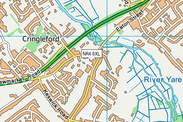NR4 6XL map - OS VectorMap District (Ordnance Survey)