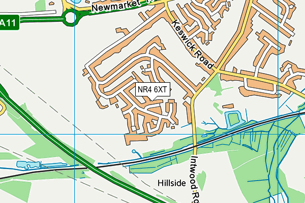 NR4 6XT map - OS VectorMap District (Ordnance Survey)
