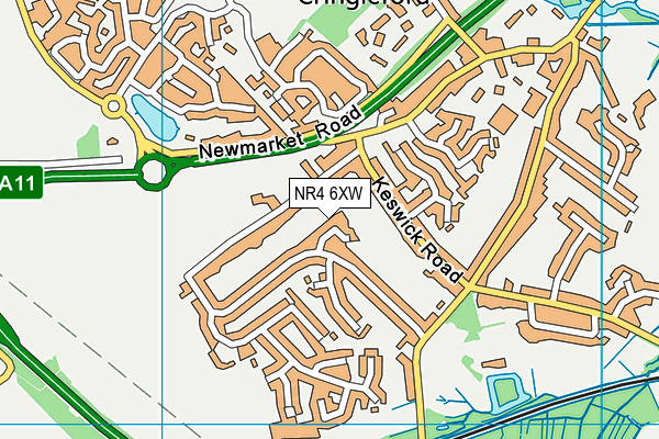NR4 6XW map - OS VectorMap District (Ordnance Survey)