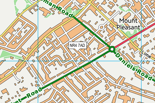 NR4 7AD map - OS VectorMap District (Ordnance Survey)