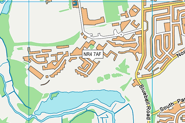 NR4 7AF map - OS VectorMap District (Ordnance Survey)