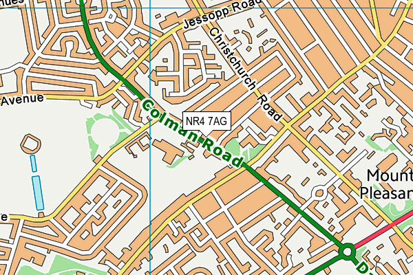 NR4 7AG map - OS VectorMap District (Ordnance Survey)