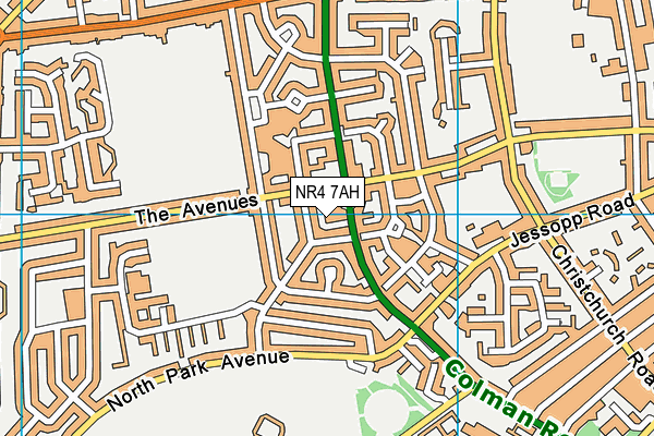 NR4 7AH map - OS VectorMap District (Ordnance Survey)