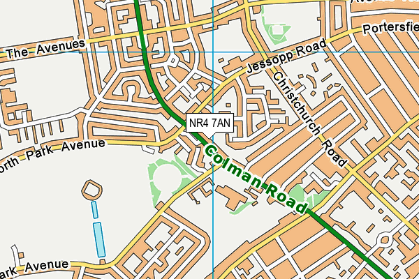 NR4 7AN map - OS VectorMap District (Ordnance Survey)