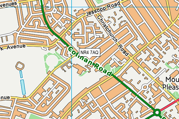 NR4 7AQ map - OS VectorMap District (Ordnance Survey)
