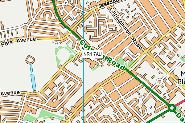 NR4 7AU map - OS VectorMap District (Ordnance Survey)