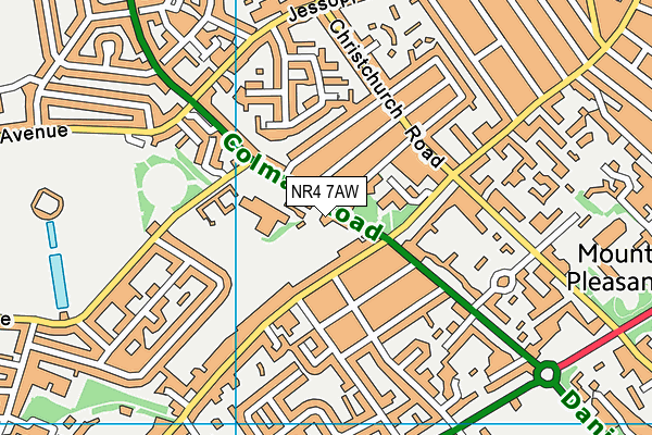 Colman Infant School map (NR4 7AW) - OS VectorMap District (Ordnance Survey)