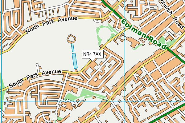 NR4 7AX map - OS VectorMap District (Ordnance Survey)