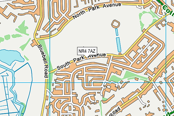 Eaton Park map (NR4 7AZ) - OS VectorMap District (Ordnance Survey)