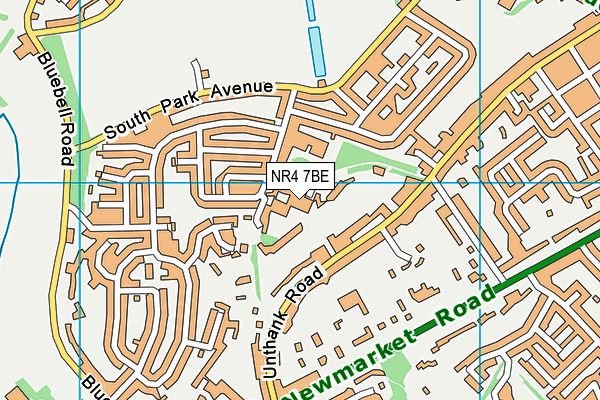 NR4 7BE map - OS VectorMap District (Ordnance Survey)