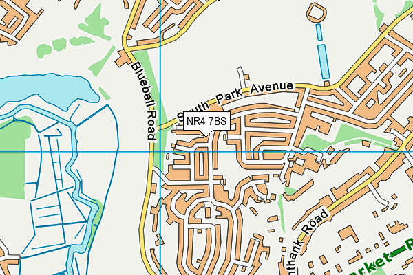 NR4 7BS map - OS VectorMap District (Ordnance Survey)