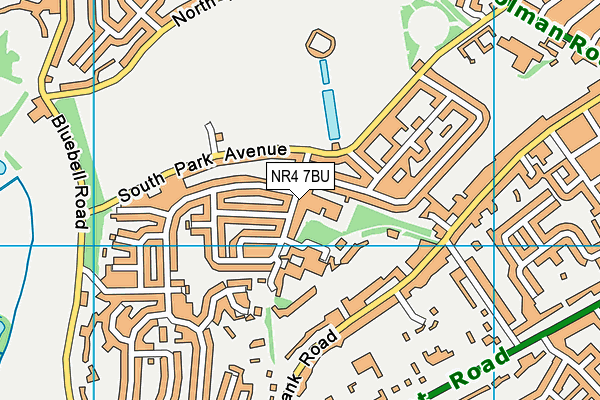 Eaton Hall Specialist Academy map (NR4 7BU) - OS VectorMap District (Ordnance Survey)