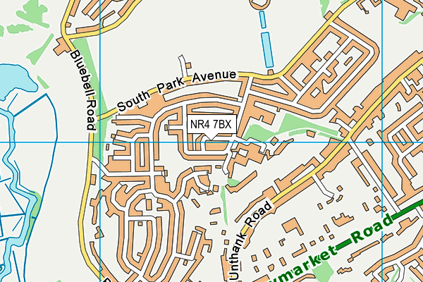 NR4 7BX map - OS VectorMap District (Ordnance Survey)