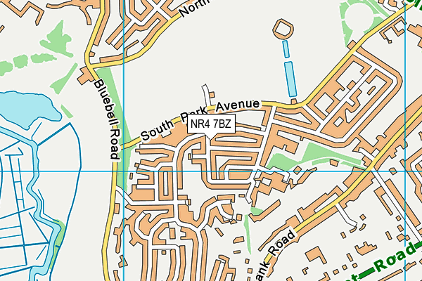 NR4 7BZ map - OS VectorMap District (Ordnance Survey)