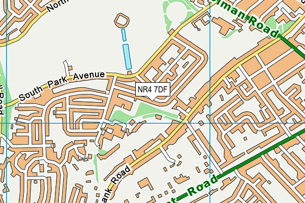 NR4 7DF map - OS VectorMap District (Ordnance Survey)