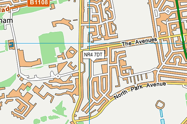 NR4 7DT map - OS VectorMap District (Ordnance Survey)