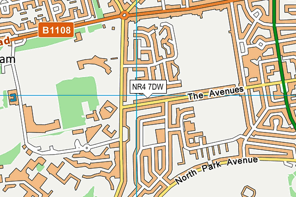 NR4 7DW map - OS VectorMap District (Ordnance Survey)