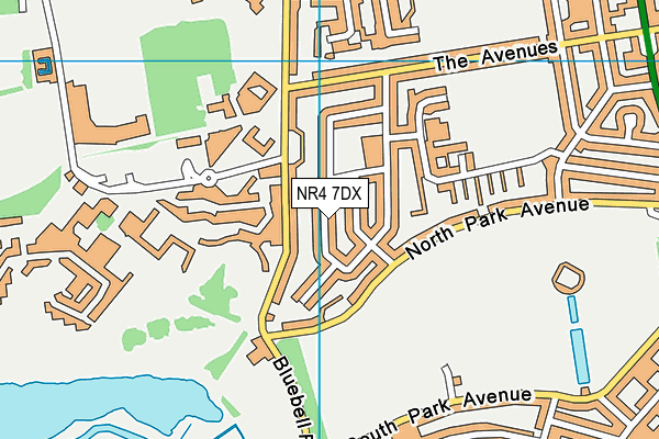 NR4 7DX map - OS VectorMap District (Ordnance Survey)