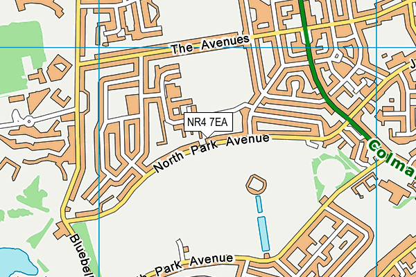 NR4 7EA map - OS VectorMap District (Ordnance Survey)