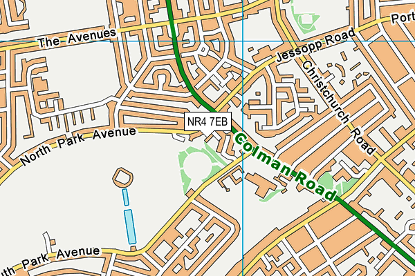 NR4 7EB map - OS VectorMap District (Ordnance Survey)