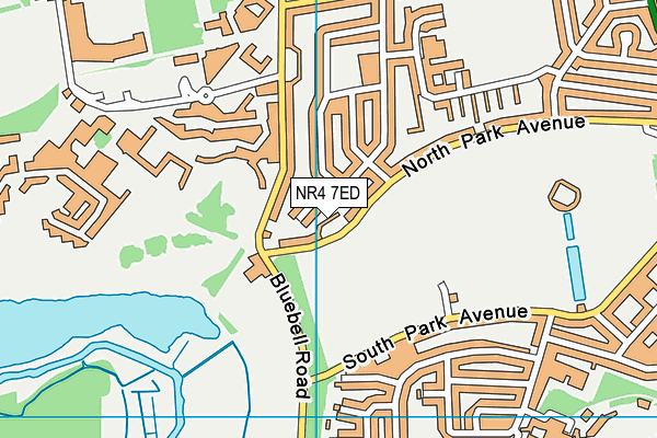 NR4 7ED map - OS VectorMap District (Ordnance Survey)