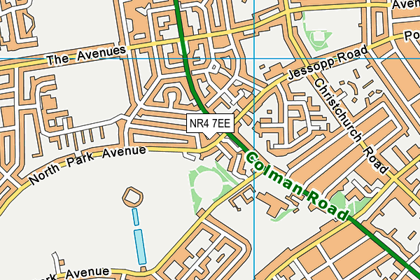 NR4 7EE map - OS VectorMap District (Ordnance Survey)