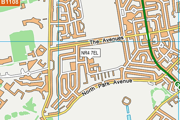 NR4 7EL map - OS VectorMap District (Ordnance Survey)