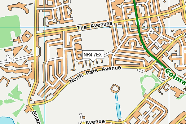 NR4 7EX map - OS VectorMap District (Ordnance Survey)
