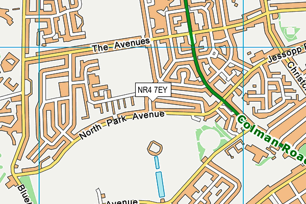 NR4 7EY map - OS VectorMap District (Ordnance Survey)