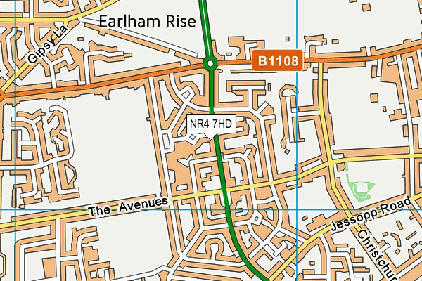 NR4 7HD map - OS VectorMap District (Ordnance Survey)