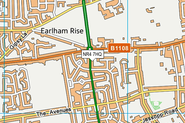 NR4 7HQ map - OS VectorMap District (Ordnance Survey)