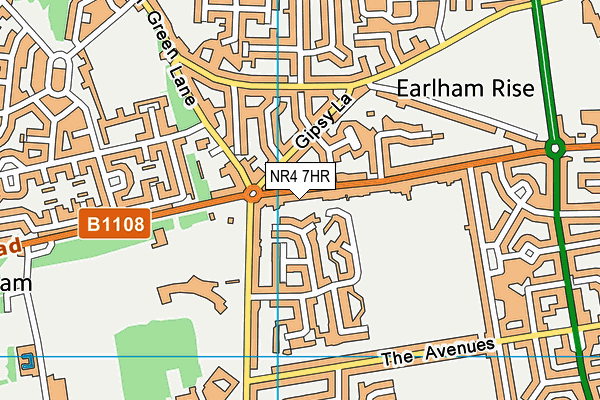 NR4 7HR map - OS VectorMap District (Ordnance Survey)